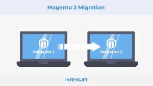 The image shows Magento 2 migration. 