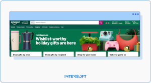 This screenshot shows the Amazon official website page. 