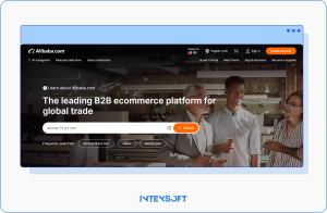 This screenshot shows the Alibaba official website page. 
