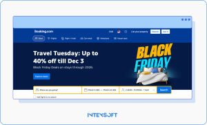 This screenshot shows the Booking.com official website page.