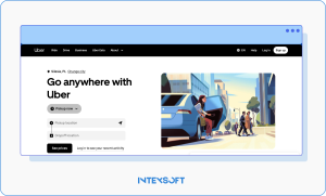This screenshot shows the Uber official website page.